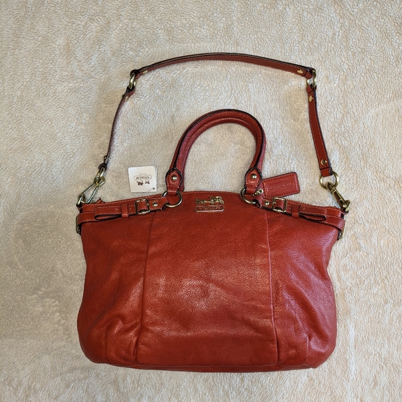 Coach Lindsey Satchel NWT Persimmon orange color. - Picture 9 of 12